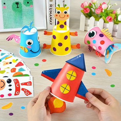 Animal Craft DIY Kit, Educational Arts & Crafts Set, Includes Stickers, Perfect Gift, Enhances Fine Motor Skills, Craft Supplies