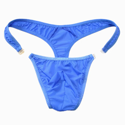 5Pcs/Set Men Sexy G-string Transparent Buckle Low Waist Thong Nylon High Quality Underwear U Pouch Cozy Underpants Fast Shipping