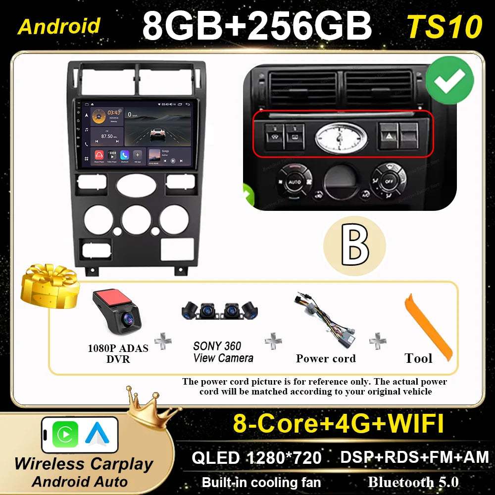 Android 16 GPS Navigation  For Ford Mondeo 2004 -2007 Auto Multimidia Video Player Carplay Head Unit Radio Stereo Car Dvd WIFI