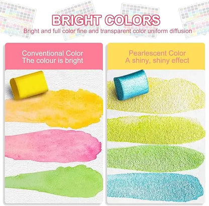 The 50/72/90/100/128/168 watercolor paint set includes a palette, brushes, drawing pens, professional painting supplies