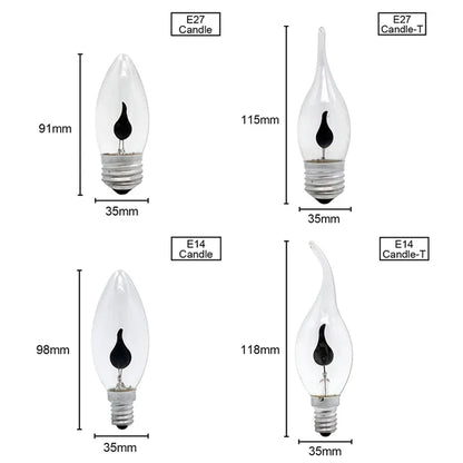 4/10/20Pcs Edison Led Candle Light Bulb Flicker Flame E14 E27 LED Flame Effect Bulb Retro For Home Decor Energy Saving Lamp