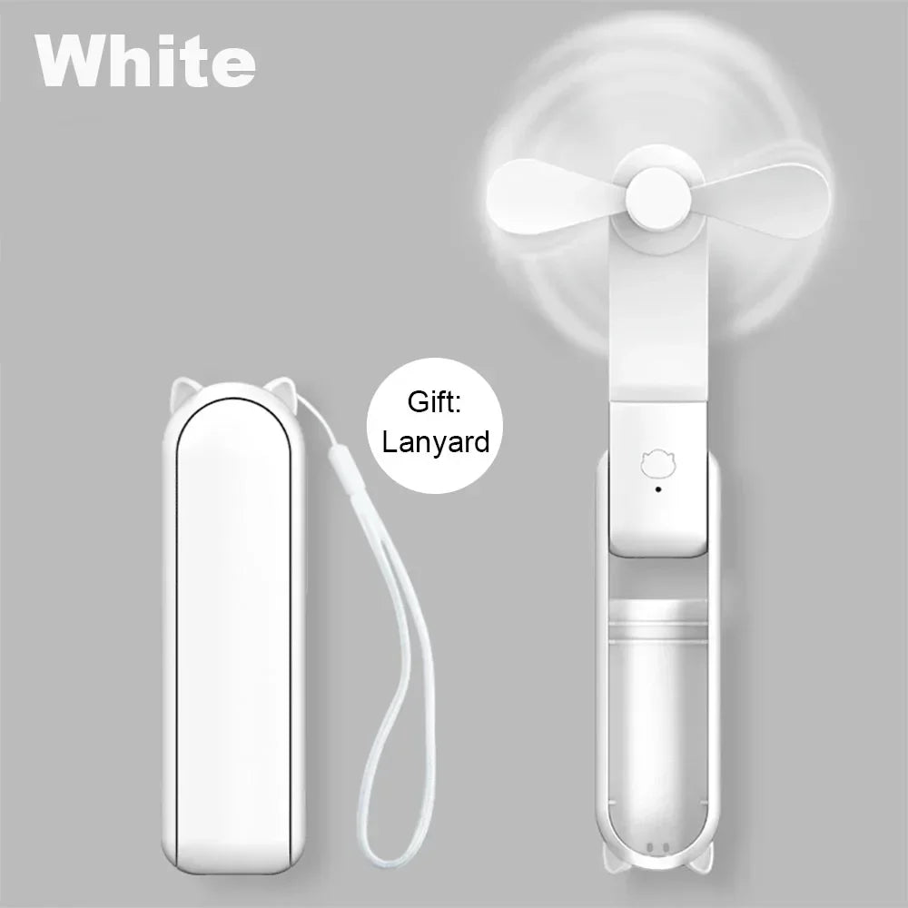 Portable Hand Held Fan with USB Rechargeable 2000mAh Battery, Foldable, Small,or Girls, Travel For Women, Outdoor Amagi