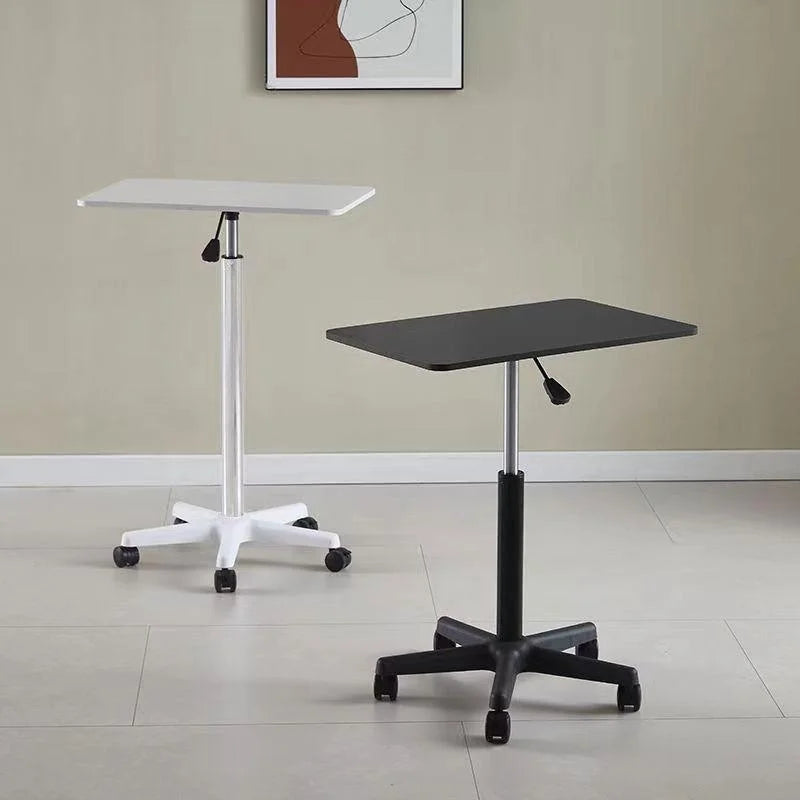 Small lift desk computer desk work desk with pulleys movable standing desk bedside table office desk