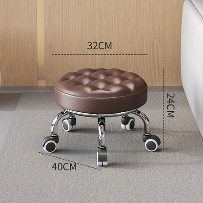 Universal Wheel Stool for Household Use, with Wheels for Wiping the Floor, Small Stool for Learning to Walk with Children