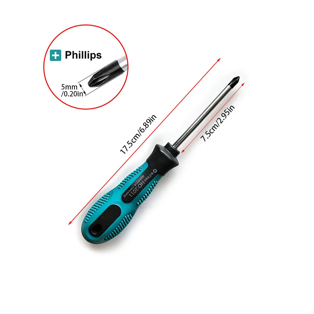 Phillips multi-functional magnetic screwdriver, available in diameters of 3mm, 4mm, 5mm, and 6mm.