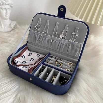 Portable Jewelry Box Jewelry Organizer Display Travel Jewelry Case Boxes Button Pu Leather Storage Zipper Jewelers Packaging