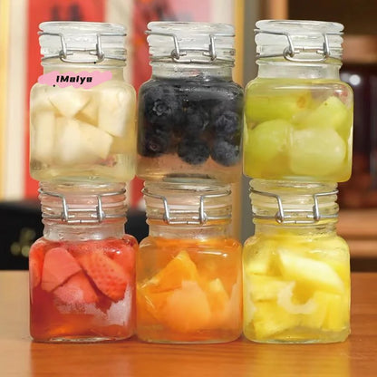 Transparent Glass Jar for Kitchen 50/100ml Sealed Storage Bottle Big Mouth Pickle Fruit Jam Container Household Food Canning