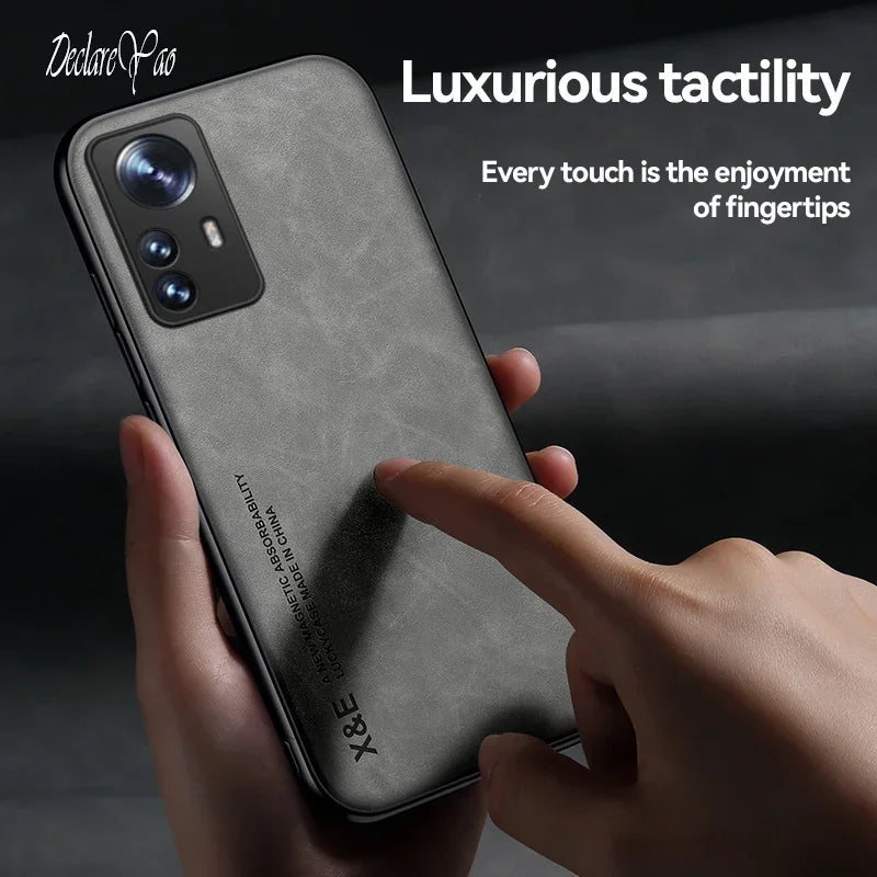 DECLAREYAO Slim Suede Leather Hard Coque For Xiaomi Mi 14T 13T 12T 11T 10T 9T 15 Pro 14 Ultra 13 12 12X 12S 11 Lite Case Cover