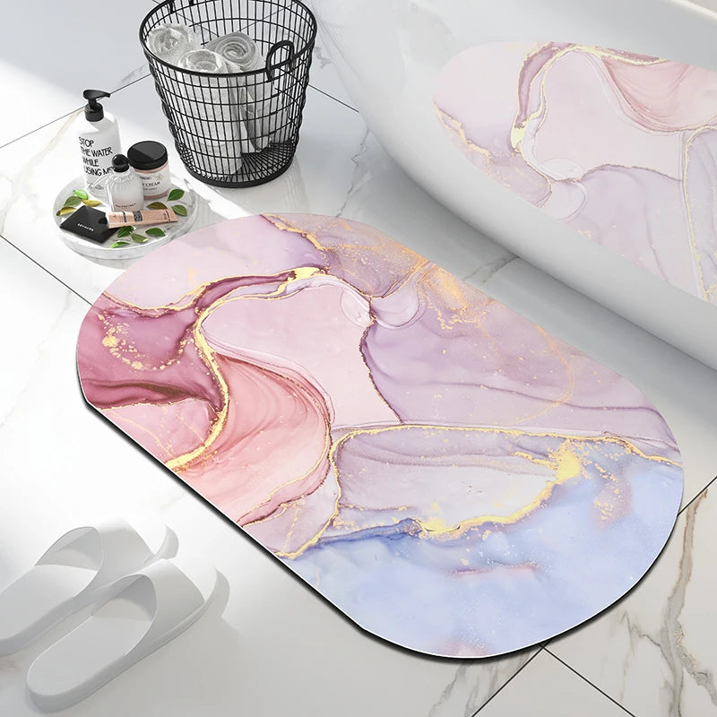 Soft Bathroom Mat Diatomaceous Earth Floor Mats Bathroom Rugs Super Absorbent Toilet Carpet Door Bath Foot Mats Non-slip Shower