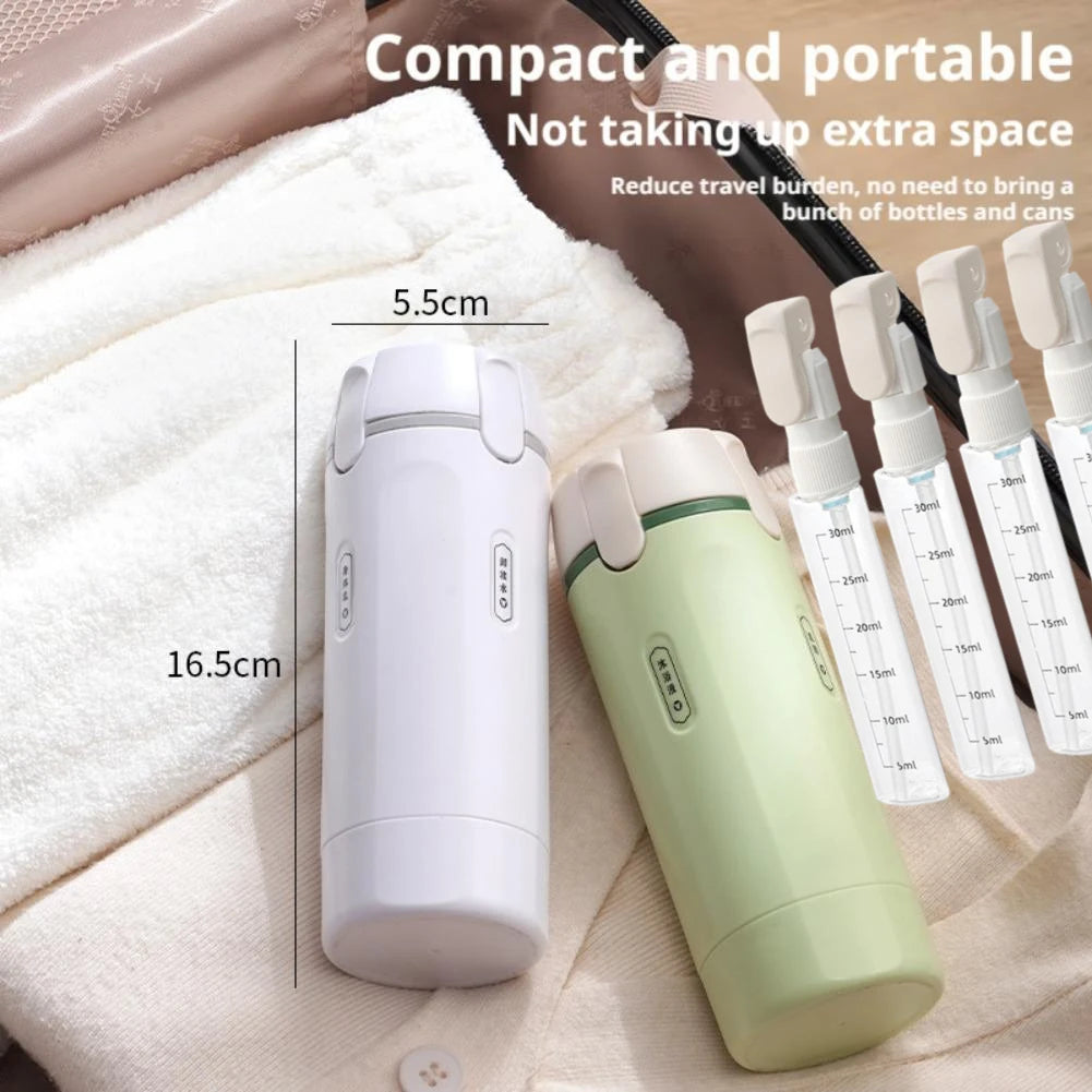 Travel Dispenser Storage Bottle With 4*30ml Inner Bottles -  Leakproof Portable Refillable For Shampoo Conditioner Lotion Toner
