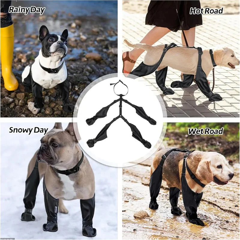 Dog Shoes Waterproof Adjustable Dog Rain Booties Dirty-proof Outdoor Walking Shoes Anti-Slip Dog Paws Protect Pet Supplies