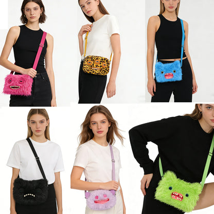 Fugglers Ugly Teeth Monster Bag Crossbody Cute Plush Wallet Plush Bag Fuggs Crossbody Bag with Shoulder Strap Animal Plushies