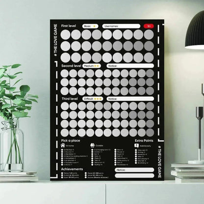 NEW 100 Things To Do Between Couples Couples Games Bedroom Scratch Off Poster 100 Dates Scratch Off List poster  sticker
