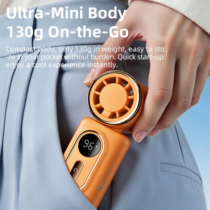 Portable Mini Fan Handheld Small Fan 5 Speed 3000mAh USB Rechargeable LED Display 180° Rotatable Clip Cooling Turbo Fans