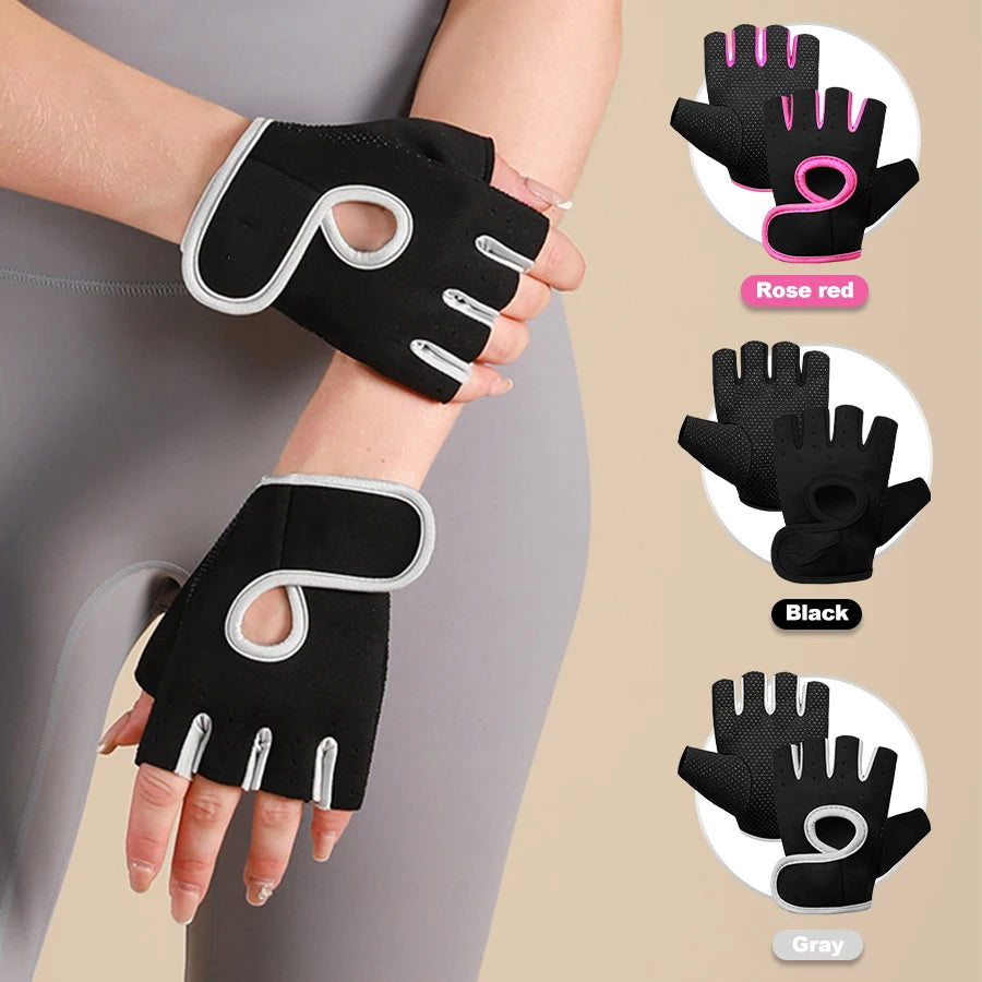 Workout Gloves for Men Women, Ventilated Sports Gym Gloves with Non-Slip Silicon Grip Great for Fitness, Weight Lifting, Cycling