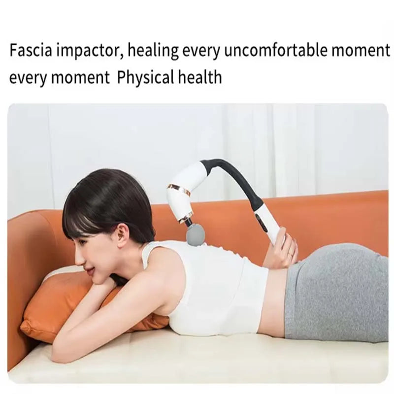 Handheld home massagers, massage guns with extended handles, and back massage tools for relieving deep tissue pain