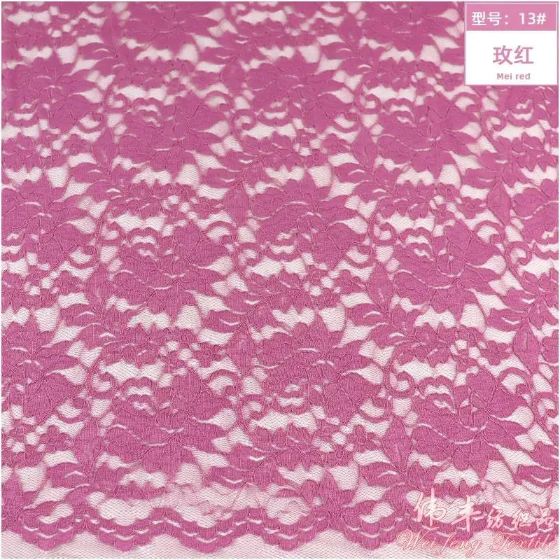 Lace Fabric Elastic By The Meter for Needlework Curtains Dresses Skirts Clothes DIY Sewing Comfortable Soft Cloth Red White Blue