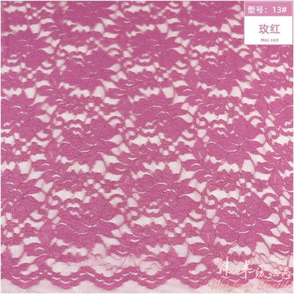 Lace Fabric Elastic By The Meter for Needlework Curtains Dresses Skirts Clothes DIY Sewing Comfortable Soft Cloth Red White Blue
