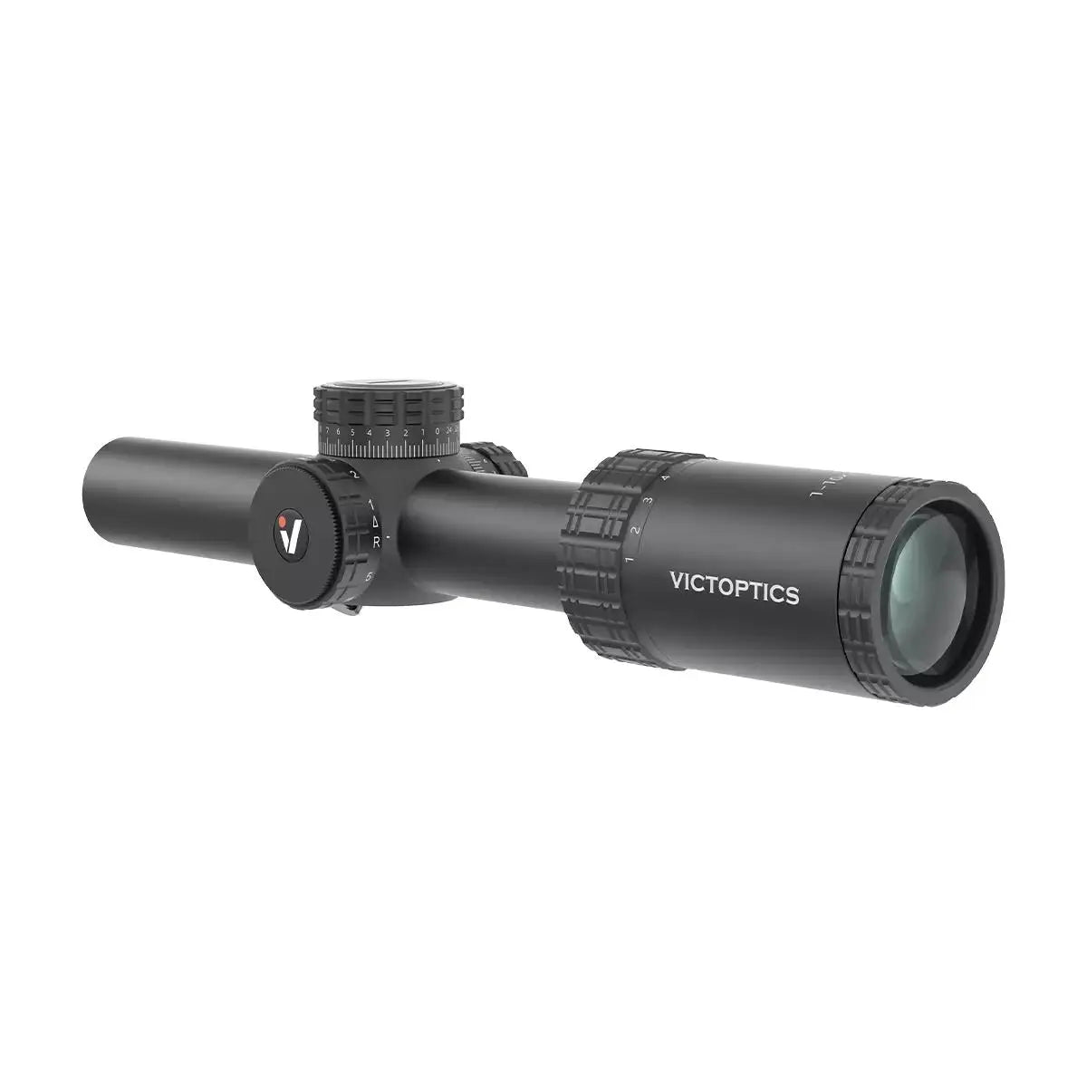 VictOptics S10 1-10x24i Rifle Scope Fiber Reticle 5-Level Illumination Long Eye Relief Wide FOV 1/4 MOA Lock Turret for Hunting