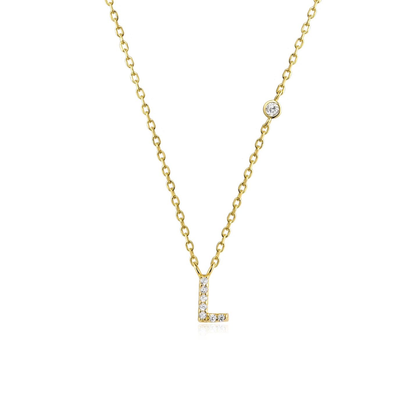 VEWANT New 925 Sterling Silver Monogram Initial Letter A M Pendant Long Chain Necklace Crystal Fine Jewelry Luxury Fine Jewelry
