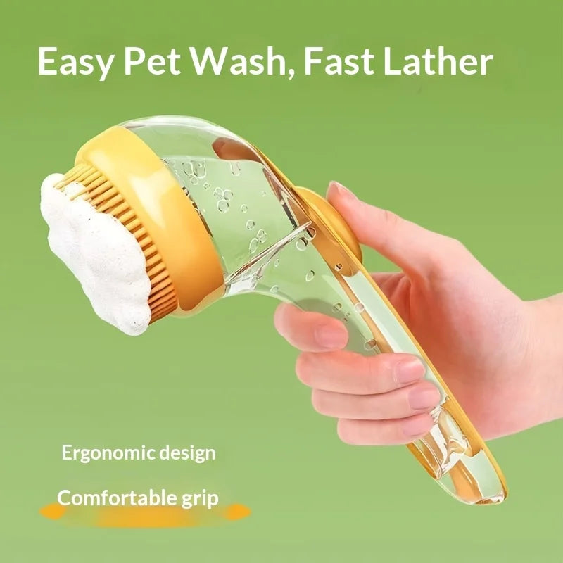 1PC Pet dog bath brush long handle massage brush grooming device for cats and dogs, a special tool for washing dogs