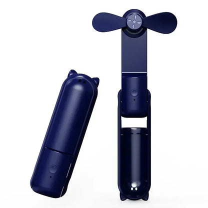 Portable Mini Fan USB Rechargeable Foldable Handheld Fan With Lanyard 3-speed Adjustable Hanging Neck Fans for Outdoor Travel