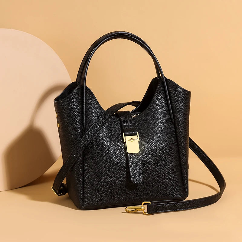Genuine Leather High Quality Women's Tote Bag Designer Female Crossbody Bag Retro Casual Female Shoulder Messenger Handbags 2026
