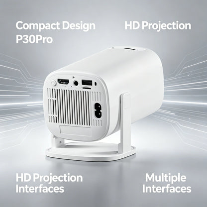 P30 PRO Home Theater Projector Android 11 WiFi 6 Native 720P Built-in Speaker Portable Outdoor Cinema Projector