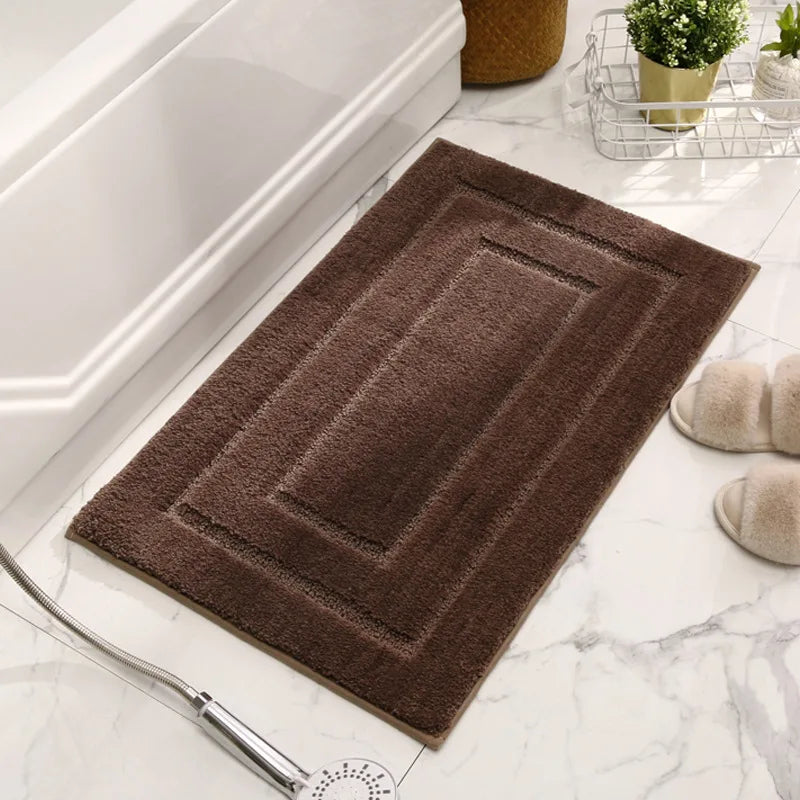 Thickened Bathroom Absorbent Floor Mat Solid Color Back Jacquard Quick-Drying Foot Pad Soft and Skin-Friendly Floor Carpet