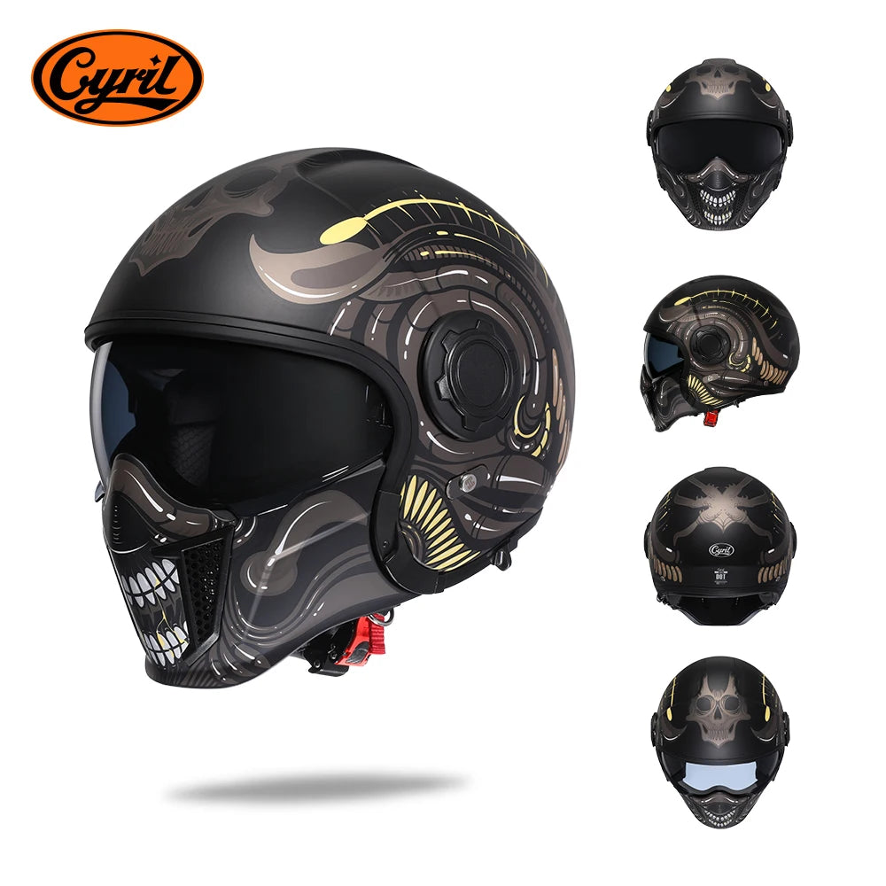 Helmets For Motorcycles Safety DOT ECE Certified 3/4 Open Face Helmets Motorcycle Modular Full Men Women Motorcycle Helmet Cyril