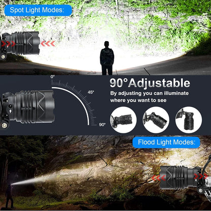 New 10000000LM Most Powerful Headlamp 800W Headlight USB Rechargeable Head Flashlight High Power Outdoor Head Lamp Fishing Light