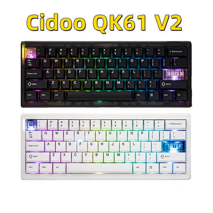 CIDOO QK61 V2 Mechanical Keyboard 60% Layout Gasket Structure VIA Programmable Hot-Swap Three Mode Wireless RGB Keyboard