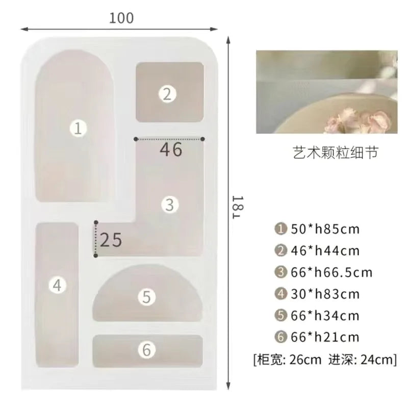 Cabinet French Style Cave Entrance Living Room Cream Multi Functional Hole Display Cabinet Art Ornament furnitur accessories