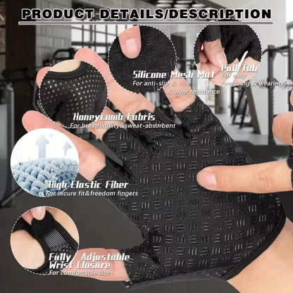 Gym Gloves 1 Pair Breathable Super Lightweight Weight Lifting for Men Women Cycling Exercise Fitness Training Workout Use