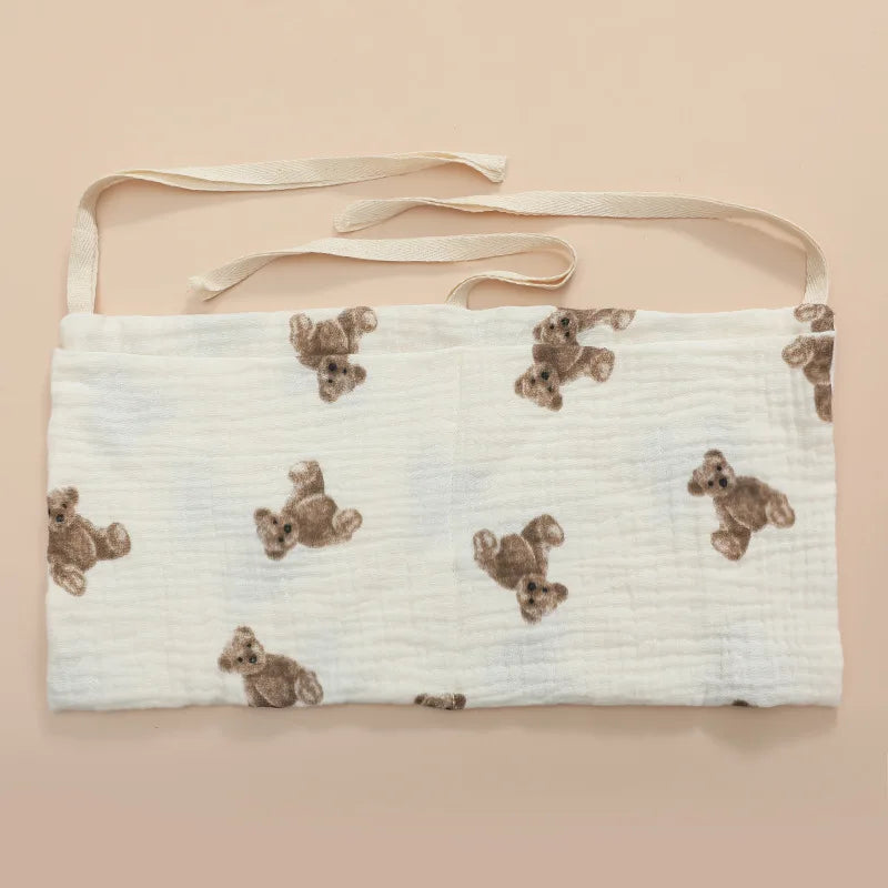 Baby Crib Organizer Cot Caddy Bed Storage Bag 2 Pockets Bedside Hanging Diaper Nursery Organizer for Diapers Toys Clothing