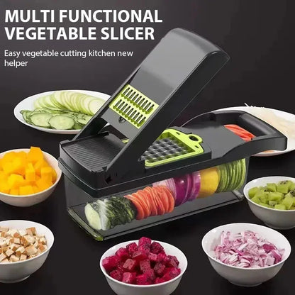 Multifunctional vegetable chopper 14 in one chopper handle food grate chopper kitchen vegetable slicer dicing machine cutting