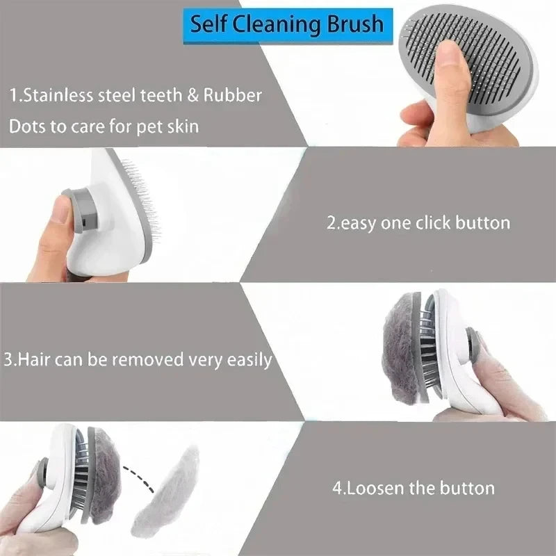 Cleaning Pet Supplies Grooming Brush Dematting Tool Slicker Brush for Dogs and Cats Effortless Hair Remover Comb for Shedding