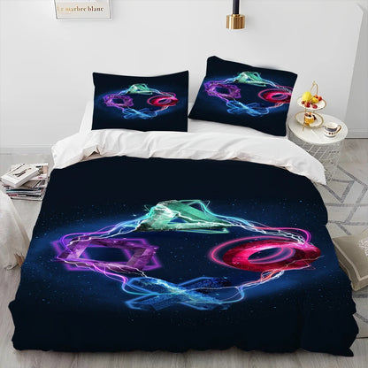 Cartoon Gamer Game Controller Comforter Bedding Set,Duvet Cover Bed Set Quilt Cover Pillowcase,King Queen Size Bedding Set Child