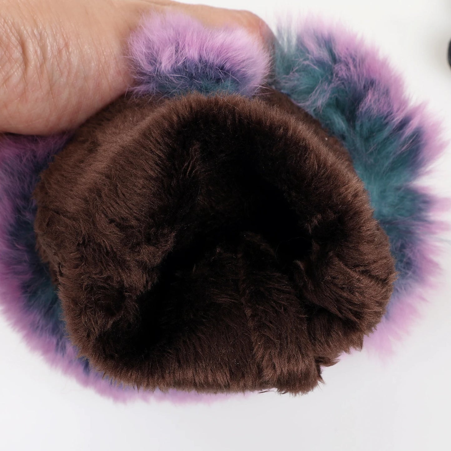 BOONJOVIA Elegant Women's Winter Warm Genuine Leather Gloves With Rex Rabbit Fur Trim Cuffs Velvet Lined