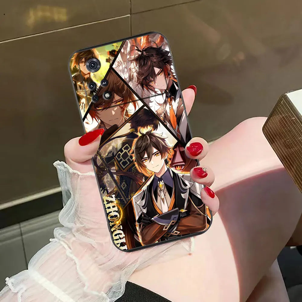 Zhongli Xiao Genshin Impact Phone Case For Xiaomi 15 15T 14T 13 12T 11 11T POCO F8 F7 F6 F5 X8 X7 X5 M6 M7 PRO Case Funda Cover