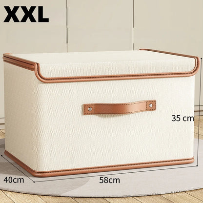 Fabric Box With Lid Large Storage Box Use Wardrobe Clothing Organizing  Quilt Storage Box Clothes Toys Storage Organizer