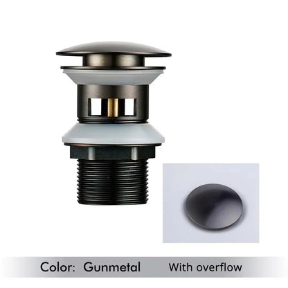 Pop up Drain Button Bathroom Sink Plug Black Gold Rose Siphon Waste Stopper Wash Basin Faucet Accessory for Kitchen Or Bath