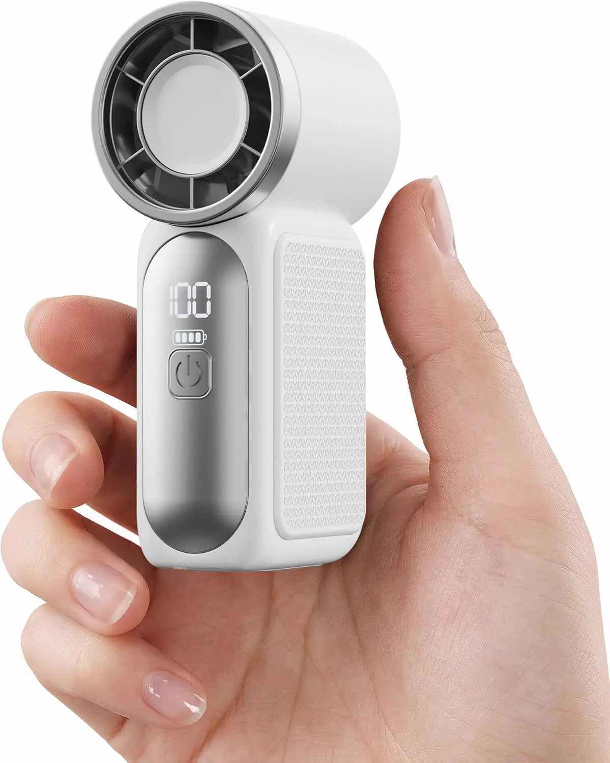 Portable Handheld Mini Fan, 6 Speeds 16900 RPM High Velocity Personal Fan with LED Display, USB Rechargeable,