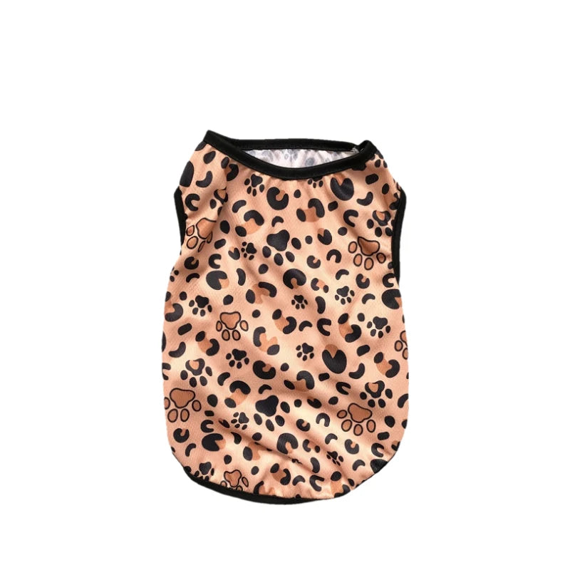 Cat Summer Clothes Breathable Leopard Print Vest For Small Medium Dogs Cats Puppy Clothing Pet Dog Coat Outdoor Costume Beagle
