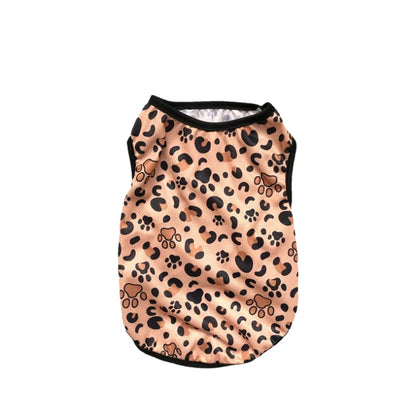 Cat Summer Clothes Breathable Leopard Print Vest For Small Medium Dogs Cats Puppy Clothing Pet Dog Coat Outdoor Costume Beagle