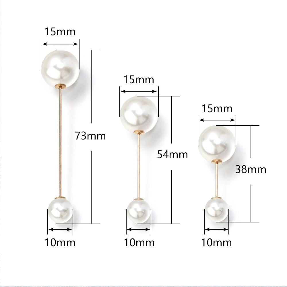 10pcs Imitation Pearl Brooch Pins 38/54/73mm Beige Double Pearl Safety Pins For Jewelry Making Party DIY Clothing Accessories