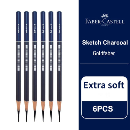 5 / 6 PCS Faber Castell Goldfaber Charcoal Graphite Sketch Set EX-Soft Medium Hard soft Pencils Drawing Sketching Shading Artist