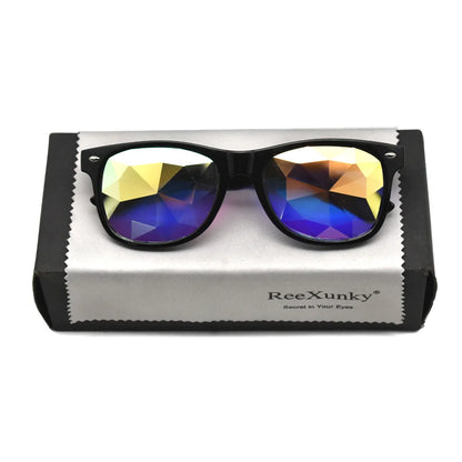 Classic Square Party Sunglasses Women Men Fashion EDM Light Diffraction Futuristic Rave Festival Sun Glasses Psychedelic Prism