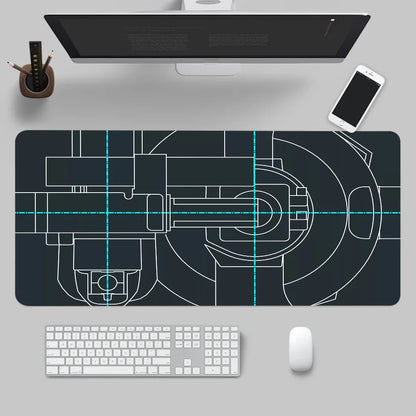 Mouse Pad Gaming Accessory Mechanical Drawings Home Large HD Mousepad XXL MousePads Natural Rubber Carpet Non-Slip Table Mat