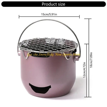 E56D Portable Camping Small Carbon Stove For Indoor Outdoors Camping Picnics Enduring